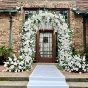 White Floral Arch Ceremony