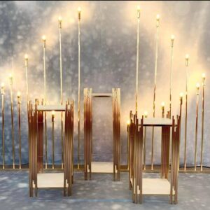 Gold Square 3 pieces Pedestal