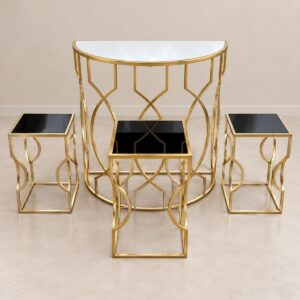 Gold Sculptural Pedestal Set