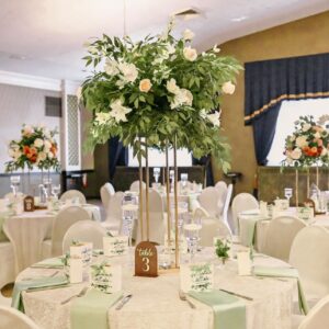 Gold and Greenery Centerpiece