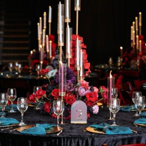 Red and black Candles Centerpiece