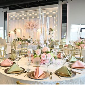 Soft Pink and green centerpiece